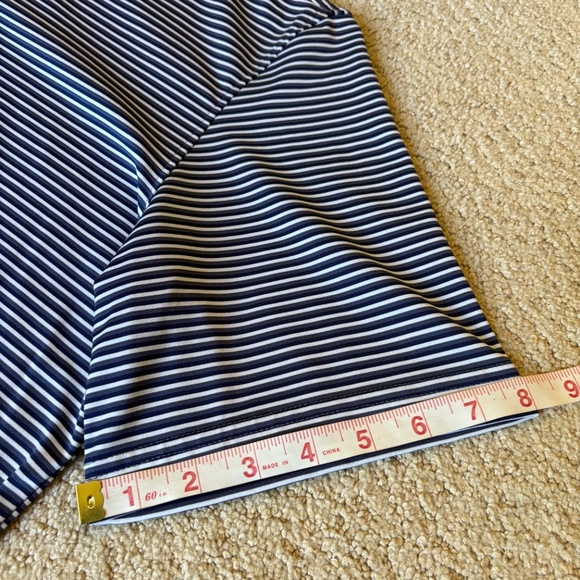 Stitch Gulfstream short sleeve polo golf shirt gray blue white stripe M/L - Picture 9 of 14